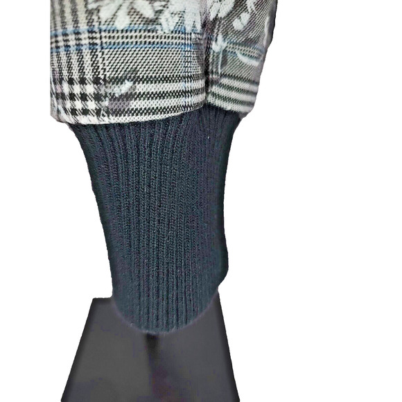 Rachel Roy Woman's Grey Full Zip Bomber Jacket Size 2X Plaid Floral Pockets Edgy - Picture 9 of 11